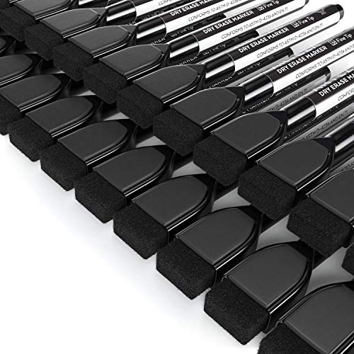 ARTEZA Black Dry Erase Markers with Erasers – Pack of 36 Magnetic Fine Tip Whiteboard Pens with Low-Odor Ink for Office & Home Use - size: 1 Count (Pack of 36)