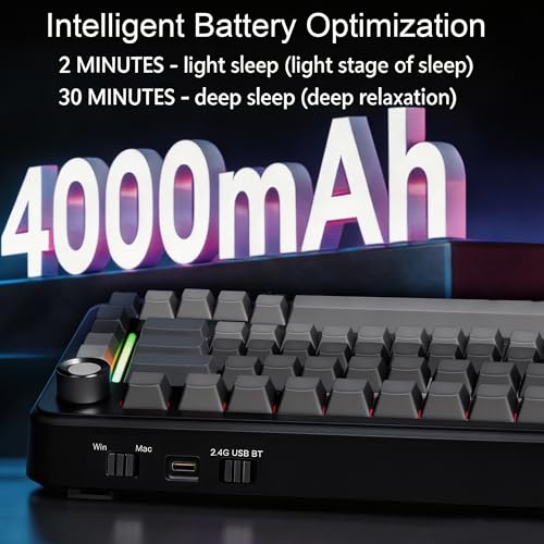 CORE V1 RGB Mechanical Keyboard, 82 Keys Tri-Mode Wireless - color: Volcanic Ash