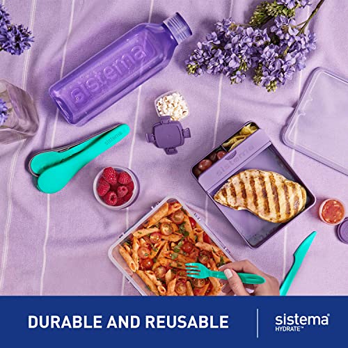 Sistema Square Water Bottle, 1 L - Assorted Colours - size: 33.8 Ounces