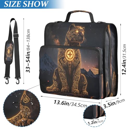 3 Ring Zipper Binder Mountain Leopard Binders Bag with Shoulder Strap 500 Sheets Paper Organizer Trapper Keeper Documents Storage File Folder for School Office - color: A940