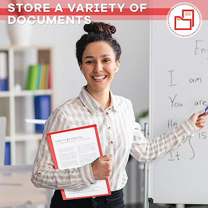 Henoyso 48 Pcs Plastic Take Home Folders with 2 Pockets Parent Teacher Classroom Communication Homework Folder for Students Parent Teacher Connector(Red) - color: Red