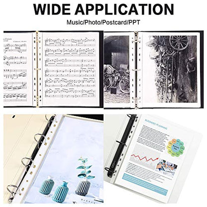 Sheet Protectors, HERKKA 600 Pack Upgrade Clear Plastic Page Protectors Sheet Reinforced 11-Hole Fit for 3 Ring Binder Fits Standard 8.5 x 11 Paper, 9.25 x 11.25 Top Loaded, Non-Acid - size: 600 Pack