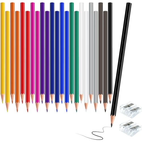 24 PCS Colored Pencils for Kids, Pre-sharpened Art Pencils Back to School Supplies Set, Drawing Sketching Pencils for Students, Teachers, Classroom - color: colored