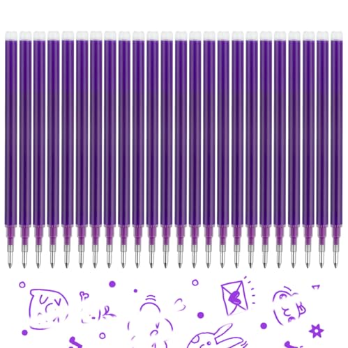 0.7 mm Erasable Gel Ink Pen Refills Compatible with Frixion Friction, Smooth Writing Multicolor Retractable Fine Point Pen Refill for School Office Home Art (Purple, 24) - style: Purple