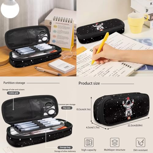 17 Inch Kid's 4PCS Backpack Set, Back to School Essentials | Insulated lunch box, water bottle pouch, pencil case, lightweight, padded shoulder straps, for elementary, middle school - color: Cartoon Astronaut