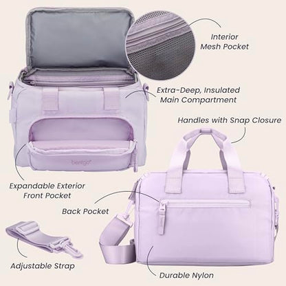 Bentgo Insulated Lunch Bag – Extra-Large Capacity Adult Lunch Bag with Shoulder Strap and External Storage Compartment, Durable, Lightweight, Ideal for Work, School, & Meals On the Go (Lavender) - color: Lavender