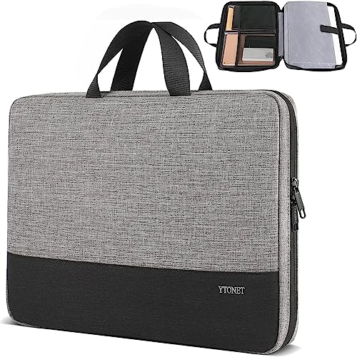 Ytonet Laptop Sleeve Case 16 Inch, Slim Laptop Cover with Handle | Protective Computer Carrying Case Compatible with MacBook Pro HP Dell Lenovo Asus Notebooks,TSA Laptop case, Grey - color: Light Gray, size: 16 inch
