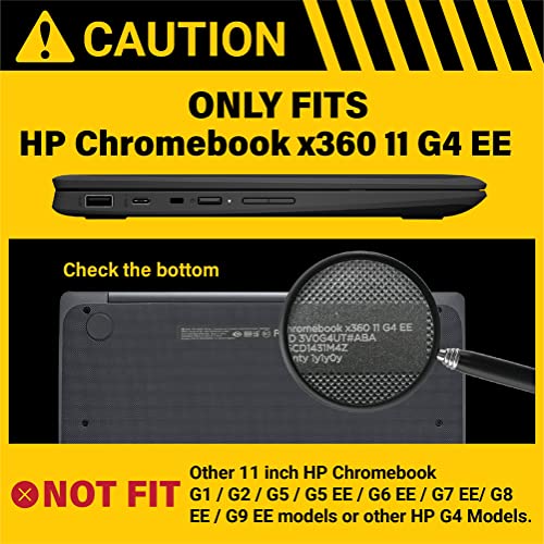 iBenzer Hexpact Case for HP x360 G3 G4 G5 EE Chromebook 11 inch (2 in 1), Heavy Duty Rugged Protective Cover with Screen Lock for K-12 Students, Education, Classrooms, Black, HP11XG5 - size: For HP X360 G3 G4 G5 EE Chromebook 11" (2 in 1)