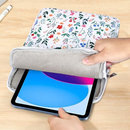 Dadanism 9-11 Inch Tablet Sleeve Bag Carrying Case for iPad (A16) 11th Gen 11", iPad 10th Gen 10.9" Air 5/4, iPad Air/Pro 11", iPad 9/8/7th 10.2", Galaxy Tab A11+ Plus 11"/S9 FE, Tab M11 11", Flowers - color: Flowers, size: 9-11 inch
