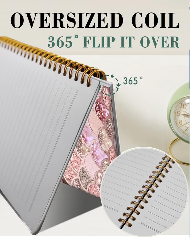 Spiral Journal Notebook,A5 Hardcover Lined Journals for Women Girl 6 x 8.3 in,120 Pages Thick Paper,Cute College Ruled Writing Notebook for Gifts Office Work School(Rose Gold Mermaid Scales) - color: Rose Gold Mermaid Scales