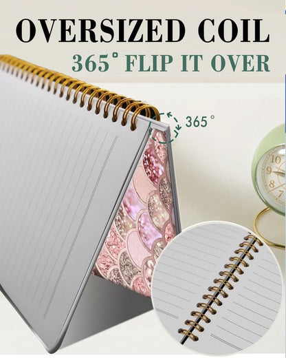 Spiral Journal Notebook,A5 Hardcover Lined Journals for Women Girl 6 x 8.3 in,120 Pages Thick Paper,Cute College Ruled Writing Notebook for Gifts Office Work School(Rose Gold Mermaid Scales) - color: Rose Gold Mermaid Scales