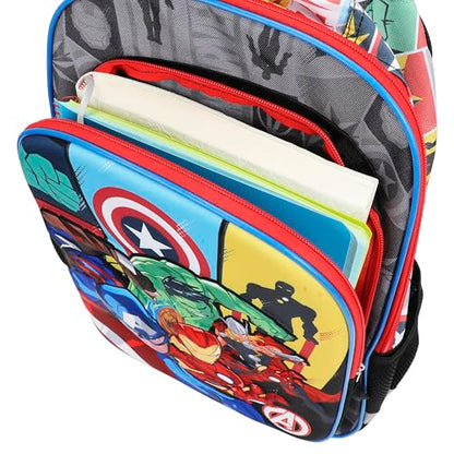 Bioworld Marvel Avengers 16" Rolling Travel Backpack - color: Avengers Character Roster Rolling