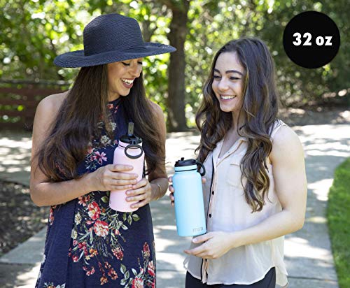 MIRA 32 oz Insulated Water Bottle - Stainless Steel Sports Flask with 2 Lids (Straw & Handle) - Cold Drink Thermo - Olive Green - color: Solid - Olive Green