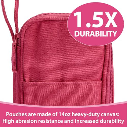 SPACEMATE Pencil Case Pouch Box Bag School Supplies Girls Boys Kids, Cute Preppy Stuff Large Big Capacity Aesthetic Pen Organizer, Back to College Stationary, Dark Pink, Heavy Duty Canvas, 1800ml - color: Dark Pink