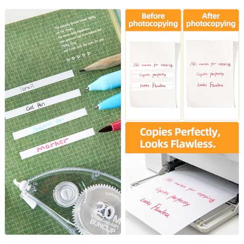 White Correction Tape, 10 Pack 65.62ft Strong Covering Instant Fixc | 0.197 inch wide, smooth writing & copy-proof no marks. Bulk value pack, ideal for school, office and daily paperwork use.