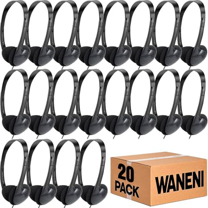 Kids Headphones Bulk 20 Pack for School Classroom Students Children Toddler Boys Girls Teen Adults - color: Black, size: 20 Pack