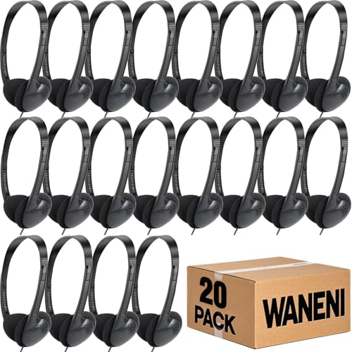 Kids Headphones Bulk 20 Pack for School Classroom Students Children Toddler Boys Girls Teen Adults - color: Black, size: 20 Pack