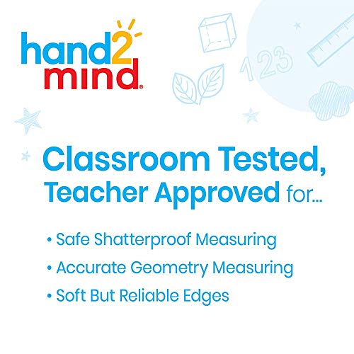 hand2mind Clear 4” Safe-T 360 Degree Protractor Set, Circle Protractor for School, Clear Plastic Protractor Ruler, Geometry Tools, Protractors Bulk for Classroom, Math Teacher Supplies (Set of 24) - style: 360 Degree (24 Pack)