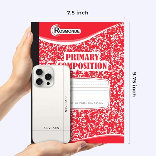 Rosmonde 5000 Pack Primary Ruled Composition Notebooks Bulk, Color Marble | Pallet of Composition Notebooks, 100 Sheets (200 Pages), 9-3/4 x 7-1/2, Bulk Notebooks for Grades K-2, 4-7 Days Transit - size: 5000 Pack | District Pallet