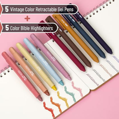 Mr. Pen- Bible Highlighters and Pens, 10 Pack | Colorful Mr. Pen Bible Highlighters No Bleed, Aesthetic Pens