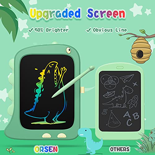ORSEN 8.5 Inch LCD Doodle Board Tablet Toy - Green Dinosaur Drawing Pad for Kids 2-6 Years Old - Christmas and Birthday Gifts - color: 8.5inch-green