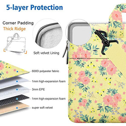 Hseok Laptop Shoulder Bag 13 13.3 14 Inch Case Compatible with MacBook Pro/Neo 14" M5/M4/M3/M2/M1,Mac Air/pro/Neo 13" and Most 13 13.3 14 Notebooks,Spill-Resistant Briefcase,Daisy Beige - color: Daisy Beige, size: 13-13.5 inch