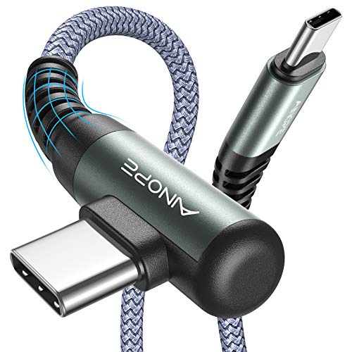 AINOPE USB C Cable 60W 4-Pack 3.3FT+3.3FT+6.6FT+10FT Nylon Braided USB C to USB C Cable Type C Charger Fast Charging Right Angle USBC Cable Charger Cord for iPhone 16 Pro Max 15 Plus Samsung S24 Grey - color: Grey, size: 3.3FT+3.3FT+6.6FT+10FT