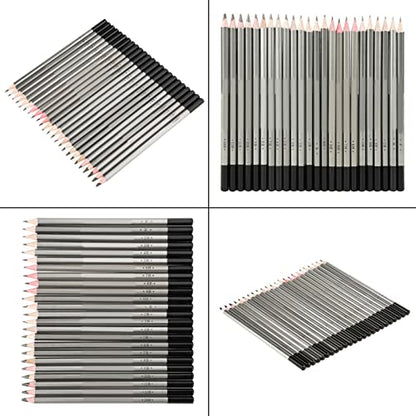 24pcs Graphite Pencils, Drawing Pencils Set, Drawing Pencils 2B 4B 6B B 3B 5B 7B 8B 9B 10B 11B 12B 14B 9H 8H 7H 6H 5H 4H 2H H HB