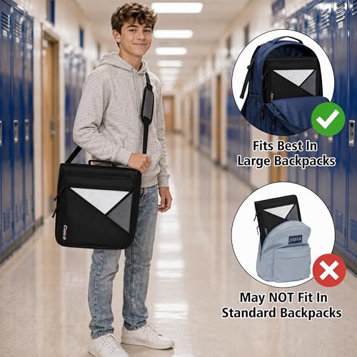 Case-it Universal Zipper Binder | 2-Inch O-Rings, 13-Inch Laptop/Tablet Padded Pocket, 400 Sheet Capacity, Multiple Storage Pockets & Shoulder Strap | School & Office Organizer | LT-007 Purple