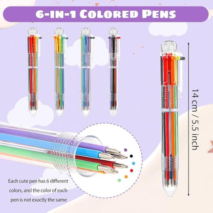 2026 New 20 Pcs Cute Pens Bulk for Kids, Students Birthday Gifts from Teacher 6-in-1 Multicolor Pen Retractable Prizes for Kids Classroom Office School Birthday Party Favors Gifts