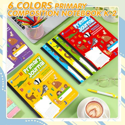 Fulmoon 24 Pcs Primary Composition Notebook K-2 with Picture Space Primary Journal Grades K-2 Draw and Write Journal Composition Book for Preschool Classroom, 80 Sheet (Multicolor) - color: Multicolor