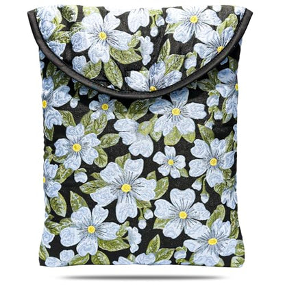 Puffy Laptop Sleeve 15-16 Inch, Soft Laptop Case, Blue Flower | Compatible with 15-16 Inch Macbook Pro/Air, Asus/Dell Xps/Lenovo Laptops, Protective Carrying Bag for Women and Men - color: Blue Flower, size: 15/16