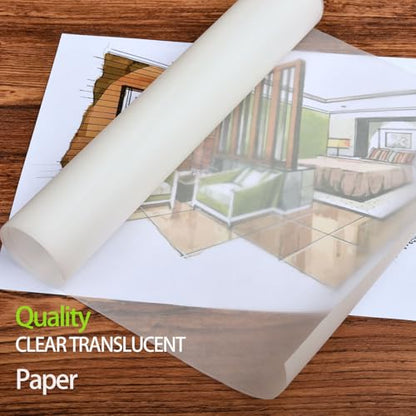 SEMLEART Tracing Paper Roll,24-inch x 25yard，White Translucent Vellum,Pattern Paper for Sewing, Drawing, Sketching, Gift Wrapping - color: 01-White, size: 24-inch x 25yard Roll