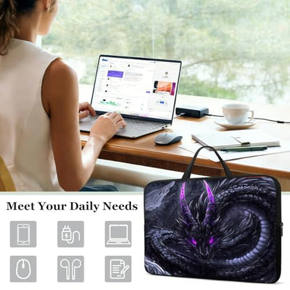 10" Laptop Sleeve with Handle, Black Dragon Water‑Resistant Tabet Carrying Case for 11 inch iPad 2025/11" iPad Air M3/ 11" iPad Pro M5 M4/ 11" Galaxy Tab S9 S8 / Lenovo Tab M11 - color: Black Dragon, size: 10-11 inch Devices