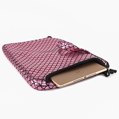 15.6-Inch Laptop Shoulder Carrying Bag Case Sleeve For 14" 15" 15.6 inch Macbook/Notebook/Ultrabook/Chromebook, Mermaid Scale - color: Pink