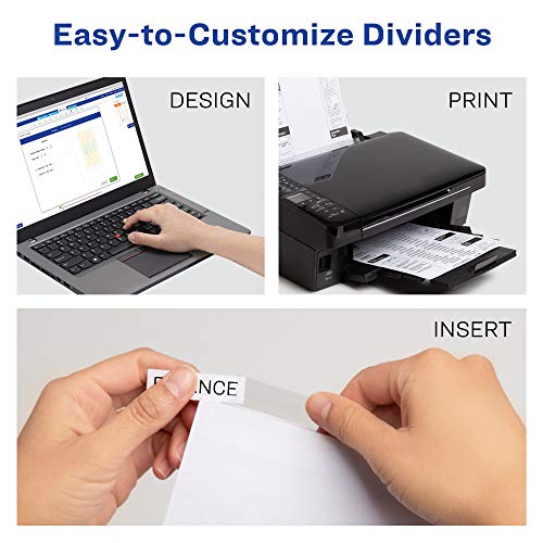 Avery 5-Tab Binder Dividers, Insertable Clear Big Tabs, 1 Set (11122) - style: 1 Set