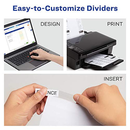 Avery 5-Tab Binder Dividers, Insertable Clear Big Tabs, 1 Set (11122) - style: 1 Set