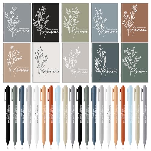 Tellingyou 40 Pcs Back to School Gift for Teacher Student Employee Appreciation Inspirational Notebook Ballpoint Pen Motivational Notebook Mini Journal for Volunteer Team Classroom Rewards (Awesome) - color: Awesome