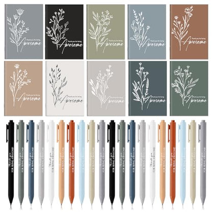 Tellingyou 40 Pcs Back to School Gift for Teacher Student Employee Appreciation Inspirational Notebook Ballpoint Pen Motivational Notebook Mini Journal for Volunteer Team Classroom Rewards (Awesome) - color: Awesome