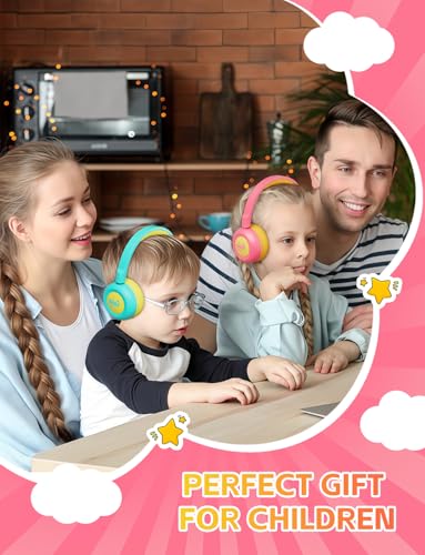 Kids Bluetooth Headphones,Toddler Headphones with Microphone,85dB Volume Limited,Bluetooth 5.4 Twistable Lightweight Kids Wireless Earphones for Boy Girl Tablet Travel School - color: Orange