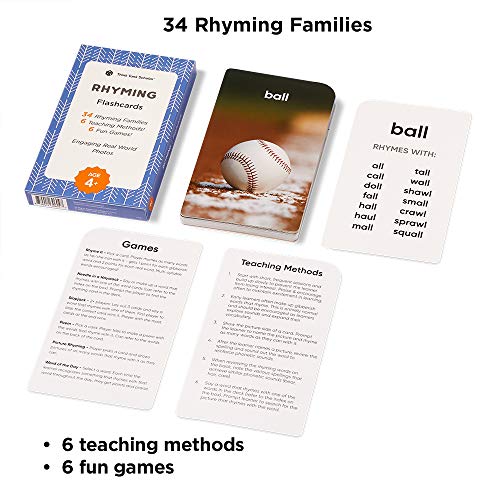 Award-Winning Flash Cards for Preschool & Kindergarten – 5-Deck Set, 180 Jumbo Cards – Learn Alphabet, Numbers, Colors, Shapes, First Words, Opposites & Rhyming – for Kids Ages 3–5
