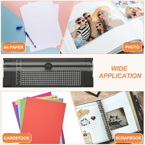 Generic Paper Cutter Trimmer, A4 Straight Small Portable Paper Slide Paper Slicer with Safe-Guard for Craft Cardstock Label Card, Scrapbook Photo, Black