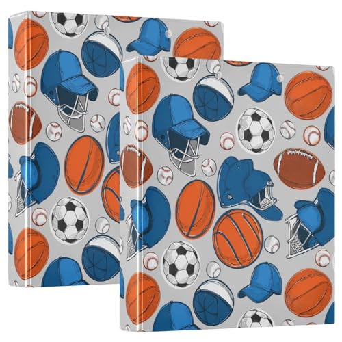 Cute Sport Boys Soccer Round Ring Binders 1.5 Inch 3 Ring Binder with Clipboard Holds 200 Sheets Office Home School - color: Multicolored 11
