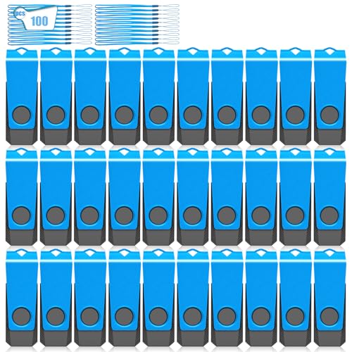 1GB USB Flash Drive 100 Pack AGECASH Fat Bulk USB 2.0 Flash Drives Thumb Drive Bulk Memory Stick Jump Drive Multipack with Lanyard - 1GB Blue - color: 100PCS(Blue), size: 1GB