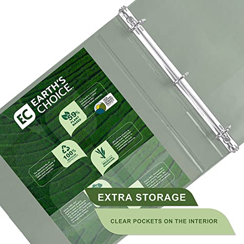 Samsill Plant-Based 1 Inch Durable D-Ring, View Binder, Eco-Friendly, USDA Certified Biobased, Single, Sage Green - color: Sage Green, size: 1-Inch, style: Single