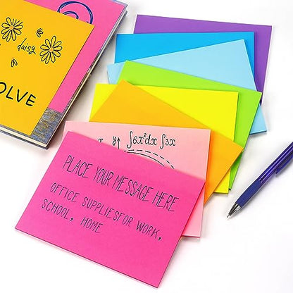 Sticky Notes 8x6 inch Bright Colors Self-Stick Pads 8 Pads/Pack 35 Sheets/Pad Total 280 Sheets - color: 8x6 in 8 Pads