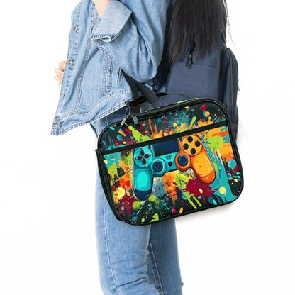 Game Lunch Box Insulated Reusable Lunch Bag Tote Cooler for Women Men Boy Girl School Work Office Picnic - color: Game