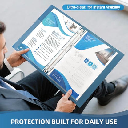 100 Pack Sheet Protectors, Top Loading Reinforced 3-Hole Page | Protectors for 3-Ring Binders, Fits Standard 8.5" x 11" Letter Size Paper, Perfect for Documents & Photos, Office Supplies