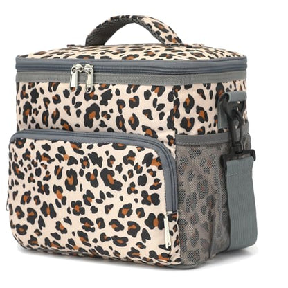 GYEUKHAM Insulated Lunch Bag for Adult/Women/Men, Reusable Lunch Box Cooler Soft Leakproof Tote, Thermal Meal Prep Lunch Pail with Adjustable Shoulder Strap for Picnic/School/Travel/Office, Leopard - color: Leopard-2