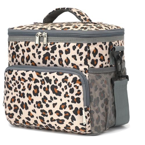 GYEUKHAM Insulated Lunch Bag for Adult/Women/Men, Reusable Lunch Box Cooler Soft Leakproof Tote, Thermal Meal Prep Lunch Pail with Adjustable Shoulder Strap for Picnic/School/Travel/Office, Leopard - color: Leopard-2